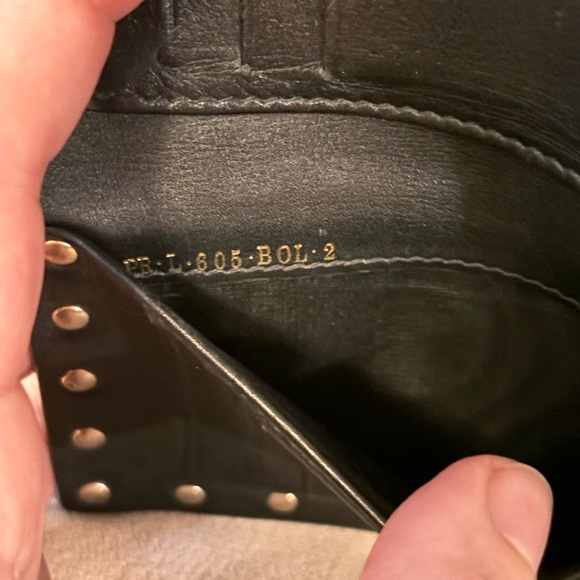 Valentino Garavani Black Studded Textured Leather Compact / Zippy Wallet EUC - Picture 11 of 12